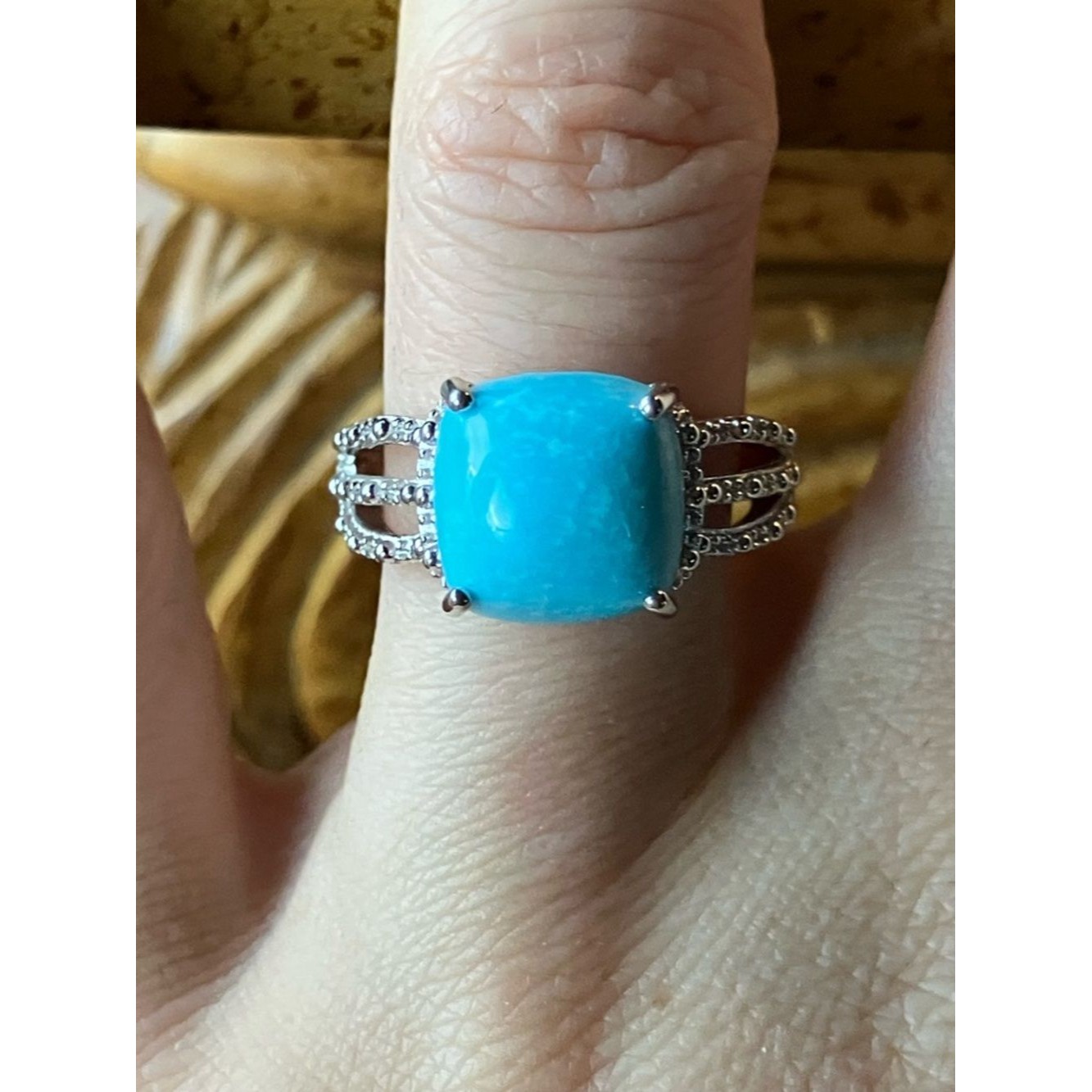 Kingman Turquoise Sterling Silver Ring Size 7